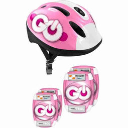 5-delige Skatebescherming 52-56 Cm ROZE maat S/m SKIDS CONTROL