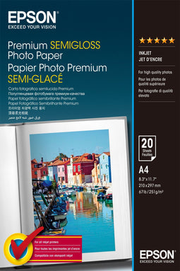 Epson Premium Semi-Gloss Photo Paper - A4 - 20 Vellen (20 stuks)