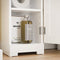 SoBuy FRG177-II-W - Toiletkast - 2-in-1 ontwerp met toiletrolhouder - Wit 20x18x95cm