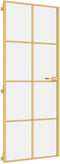 vidaXL - Binnendeur - smal - 83x201,5 - cm - gehard - glas - en - aluminium - goudkleur