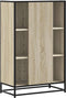 vidaXL - Hoge - kast - 68x35x106,5 - cm - bewerkt - hout - en - metaal - sonoma - eiken