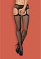 Obsessive Mesh Jarretels - Erotische Jarretelkousen - Maat S/M - Zwart