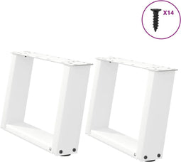 vidaXL - Salontafelpoten - 2 - st - U-vormig - 40x(30-31) - cm - staal - wit