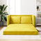 vidaXL - Slaapbank - vloermodel - 2-in-1 - 122x204x55 - cm - fluweel - donkergeel