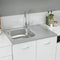 vidaXL - Gootsteen - met - afvoerset - 800x600x155 - mm - roestvrij - staal - zilver