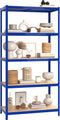 vidaXL - Opbergrek - 5-laags - 5 - st - staal - & - bewerkt - hout - blauw