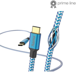 Hama Reflective - USB-C naar USB-C Oplaadkabel - Snellaadkabel 150cm - Blauw