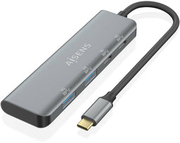 Aisens A109-0763 - USB 3.2 Hub - 2x USB 3.2 (Gen1, 5Gb/s) en 2x USB 3.2 type-C - Grijs