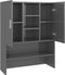 vidaXL - Wasmachinekast - 70,5x25,5x90 - cm - hoogglans - grijs