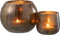 J-Line windlicht Lijnen - glas - donkerbruin - large