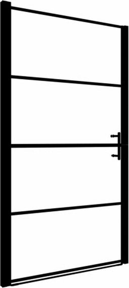 vidaXL - Douchedeur - 100x178 - cm - gehard - glas - zwart