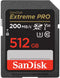 SanDisk Extreme Pro - SDXC UHS-I - 512GB - 200MB/s lezen 90MB/s schrijven (2024)