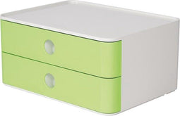 HAN smart-box - ALLISON - 2 lades - stapelbaar - wit/limoen groen - HA-1120-80