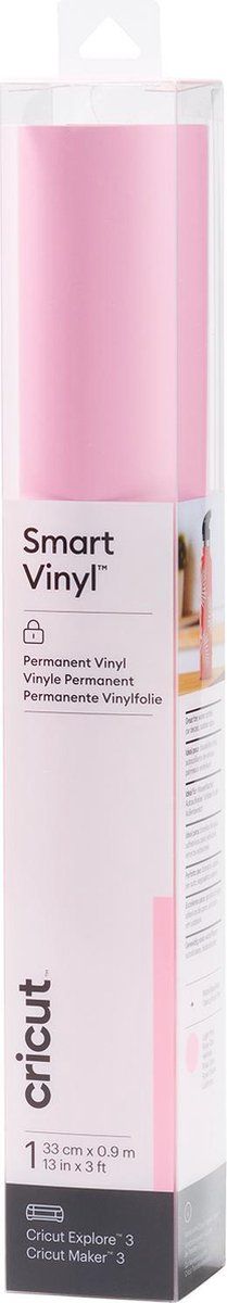 Cricut Smart Vinyl Permanent - Folie 33x91cm - Zonder snijmat - Lichtroze (1 vel)