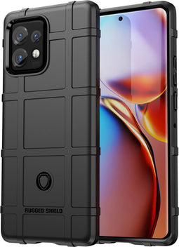 iMoshion Hoesje Geschikt voor Motorola Edge 40 Pro Hoesje Siliconen - iMoshion Rugged Shield Backcover - Zwart