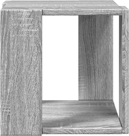 vidaXL - Salontafel - 32x32x30 - cm - bewerkt - hout - grijs - sonoma - eikenkleurig