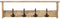 vidaXL - Wandkapstok - met - 4 - haken - massief - mangohout