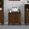vidaXL - Wastafelkast - 58x33x60 - cm - bewerkt - hout - bruin - eikenkleur