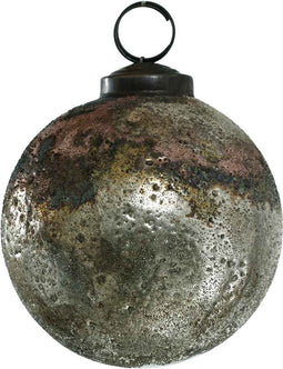 PTMD Eward Kerstbal - H8 x Ø7,5 cm - Glas - Zilver/koper