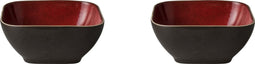 Palmer Schaal Lava 12 x 12 cm 30 cl Bruin Rood Stoneware 2 stuks