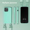 Selencia Hoesje Geschikt voor iPhone 15 Pro Max Hoesje Met Koord - Selencia Siliconen hoesje met afneembaar koord - Turquoise