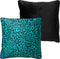 Dutch Decor BENDT - Sierkussen 45x45 cm - spearmint - groen - blauw - zwart - luipaard patroon - velvet stof - Inclusief binnenkussen