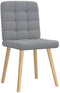 vidaXL - Eetkamerstoelen - 2 - st - stof - lichtgrijs