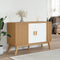 vidaXL - Dressoir - OLDEN - 114x43x73,5 - cm - massief - grenenhout - wit - en - bruin