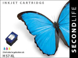 SecondLife HP 57 XL - Inktcartridge - 500 pagina's - Cyaan Magenta Geel