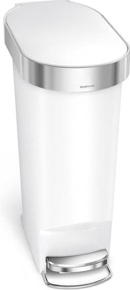 Simplehuman Slim - Prullenbak 40 Liter - Geruisloze sluiting - Wit