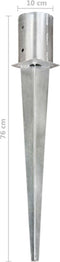 vidaXL - Grondpinnen - 6 - st - 10x76 - cm - gegalvaniseerd - staal - zilverkleurig