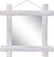 vidaXL - Spiegel - houtblokken - 70x70 - cm - massief - gerecycled - hout