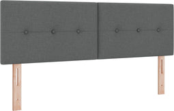 vidaXL - Hoofdbord - met - Knopen, - Donkergrijs, - 140 - cm