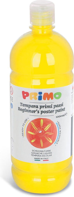 Primo kant-en-klare plakkaatverf, 1000 ml flacon met stroomregelkap geel