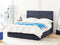 VERNOYES - Bed met opbergruimte - Marineblauw - 160 x 200 cm - Fluweel