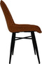 Eetkamerstoel Denver set van 2 - 55x63x85 - Tangarine/zwart - Polyester/metaal