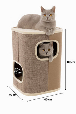 Flamingo George - Krabton - 2 verdiepingen - Beige (M) - 40x40x80 cm