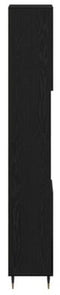 vidaXL - Badkamerkast - Zwart - Eiken - 30x30x190 - cm - Geengineerd - Hout