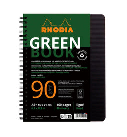 Notbk rhodia greenbook a5 lijn 6-g 180 pag zwart