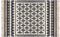 Katoenen Tapijt Met Delhi Motief - Tapijt Met Patronen - Traditioneel - Elegant - Cadeau - Woondecoratie - Huishoudtextiel - Vloerkleed - Vloerkleed Met Kwastjes Aan Beide Zijden - Tapijt - Katoen - Zwart-Witte Kleur - 120x170 Cm