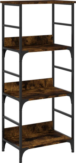 vidaXL - Boekenrek - 50x33x117,5 - cm - bewerkt - hout - gerookt - eikenkleurig