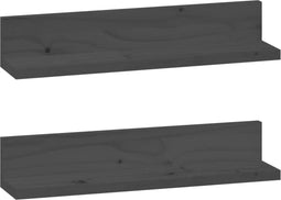 vidaXL - Wandkasten - 2 - st - 50x11x9 - cm - massief - grenenhout - grijs