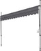 tectake® Klemluifel - Balkonluifel met handzwengel - UV-bestendig en waterafstotend - Breedte 350 cm - Antraciet