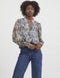 VILA VIAVELINE - V-neck L/S Top - Lange mouw - Blauw