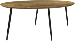 Tafel Bern ovaal swiss edge - 180x100x76 - Naturel/zwart - Mangohout/metaal