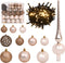 vidaXL - Kunstkerstboom - met - scharnieren - 300 - LED's - en - kerstballen - 210 - cm