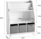 SoBuy KMB34-W - Boekenrek - 1 groot vak 2 boekenvakken 3 opbergdozen - Wit