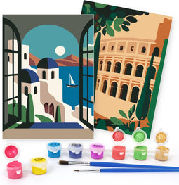 Rubye® Schilderen Op Nummer - Volwassenen - Inclusief Verf en Penselen - Italië (1 set)