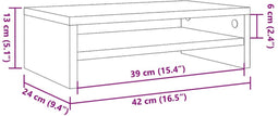 vidaXL - Monitorstandaard - 42x24x13 - cm - bewerkt - hout - oud - houtkleurig