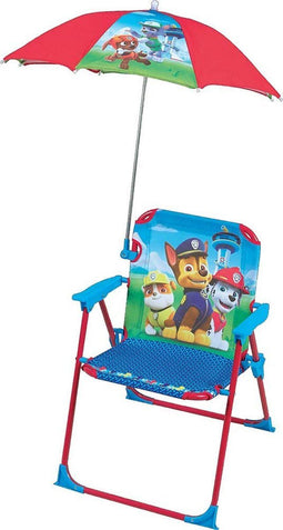 Fun House Pat Patrol klapstoel met parasol voor kinderen, staal, blauw, 38 x 8 x 50 cm